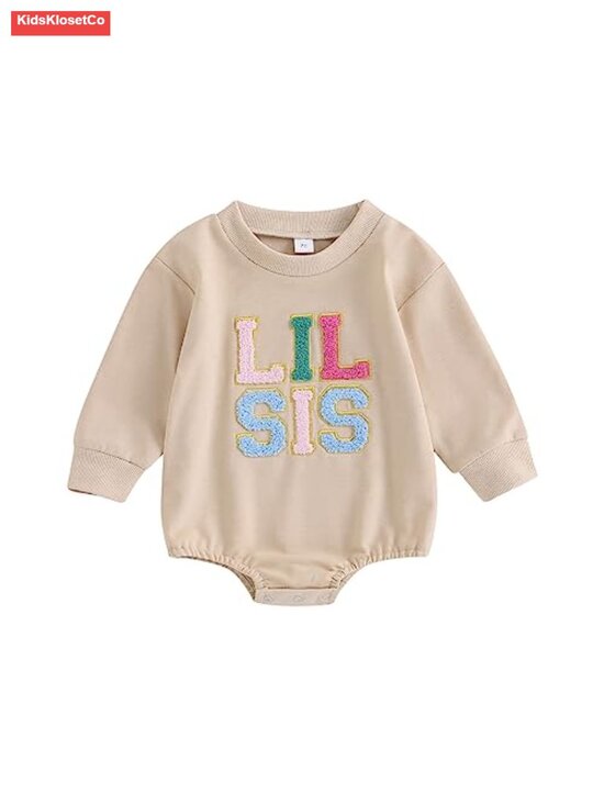 Other - Toddler Girl Crewneck Letter Sweatshirt Romper Cotton Blend Fall Winter